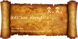 Kókai Kornél névjegykártya